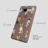 Chocolate Brown Rabbit Friends Google Pixel 7 Case