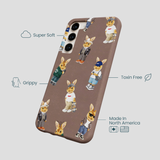 Chocolate Brown Rabbit Friends Samsung Galaxy S23+(Plus) Case