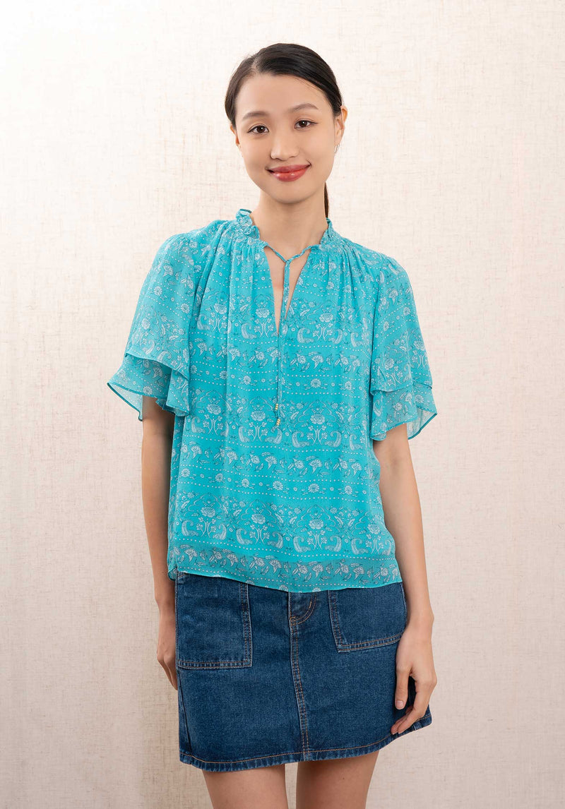 Blouse 4eva45-v09136 Turquoise