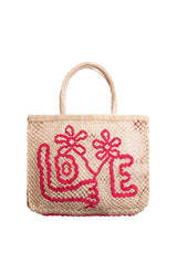 Beach Bag Flower Love Smal Nat