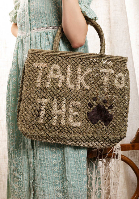 Beach Bag Talk To The Paw Khaki