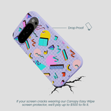 Lavender Retro Grid Google Pixel 10/10 Pro Case