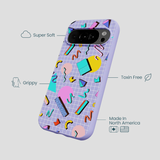 Lavender Retro Grid Google Pixel 10/10 Pro Case