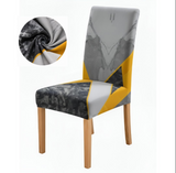 Anyseat Black Pattern Print Elastic Chair Cover – Plain Dining Slipcover & Home Décor