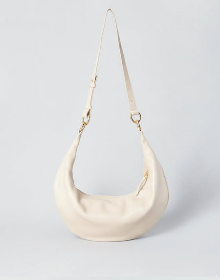 hyer goods ring bag convertible leather hobo bag#color_off-white