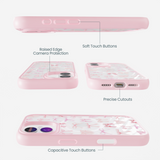 Clear Rosy Bows iPhone 17 Case With Petal Pink Ridge (MagSafe included)