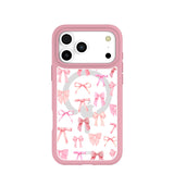 Clear Rosy Bows iPhone 17 Pro Max Case With Petal Pink Ridge (MagSafe included)