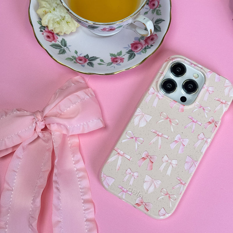 Seashell Rosy Bows iPhone 15 Plus Case