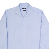 BOSS HUGO BOSS Mens Shirt Blue Spotted Long Sleeve L