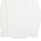 TOMMY HILFIGER Mens Plain Shirt White Long Sleeve M