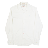 TOMMY HILFIGER Mens Plain Shirt White Long Sleeve M