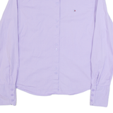 TOMMY HILFIGER Womens Plain Shirt Purple Long Sleeve S
