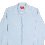 HUGO BOSS Mens Plain Shirt Blue Long Sleeve S