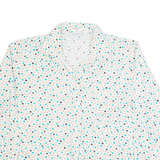 SAINT-HONORE Womens Shirt Cream 90s Spotted Long Sleeve M