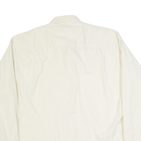 CANDA Mens Plain Shirt Cream 90s Long Sleeve XL