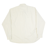 CANDA Mens Plain Shirt Cream 90s Long Sleeve XL