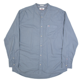TOMMY JEANS Mens Plain Shirt Blue Long Sleeve 2XL