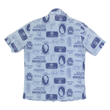 HUBER Womens Shirt Blue 90s Crazy Pattern S