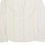 TOMMY HILFIGER Womens Shirt Cream Striped Long Sleeve M
