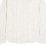 TOMMY HILFIGER Womens Shirt Cream Striped Long Sleeve M