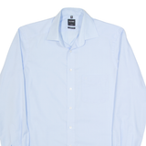 OLYMP Mens Plain Shirt Blue Long Sleeve M