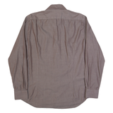 TOMMY HILFIGER Fitted Mens Plain Shirt Brown Long Sleeve L