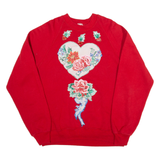 JERZEES Flowers Womens Sweatshirt Red L