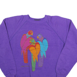 Bird Print Womens Sweatshirt Purple M