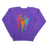 Bird Print Womens Sweatshirt Purple M