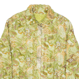 Womens Quilted Jacket Green Paisley M
