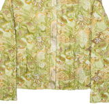 Womens Quilted Jacket Green Paisley M