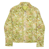 Womens Quilted Jacket Green Paisley M
