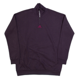 ADIDAS Womens Sweatshirt Purple 1/4 Zip S