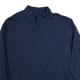 CALVIN KLEIN Mens Sweatshirt Blue 1/4 Zip 2XL