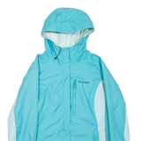 COLUMBIA Mens Rain Jacket Blue Hooded M