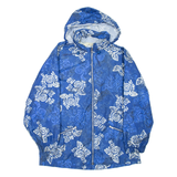 Mens Rain Jacket Blue Crazy Pattern M