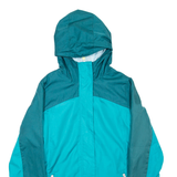 CHAMPION Womens Rain Jacket Blue Hooded Colourblock M