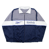 REEBOK Mens Track Jacket Blue Colourblock M