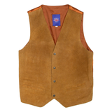 Mens Blazer Waistcoat Brown Leather S