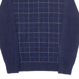 TOMMY HILFIGER Mens Patterned Jumper Blue Check Tight Knit S
