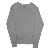 TOMMY HILFIGER Mens Jumper Grey Tight Knit L
