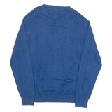 TOMMY HILFIGER Mens Jumper Blue V-Neck Tight Knit L