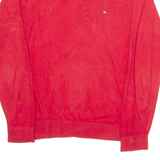 TOMMY HILFIGER Mens Jumper Red V-Neck Tight Knit M