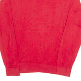 TOMMY HILFIGER Mens Jumper Red V-Neck Tight Knit M