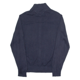 TOMMY HILFIGER Mens Jumper Blue High Neck Tight Knit L
