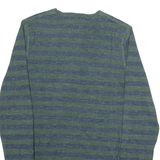 TOMMY HILFIGER Mens Patterned Jumper Green Striped Tight Knit S