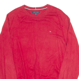 TOMMY HILFIGER Mens Jumper Red Tight Knit XL