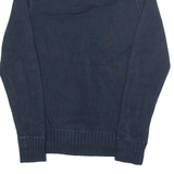 TOMMY HILFIGER Mens Jumper Blue Roll Neck Tight Knit S