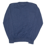 TOMMY HILFIGER Mens Jumper Blue V-Neck Tight Knit L