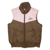 ADIDAS ORIGINALS Womens Puffer Gilet Brown Colourblock UK 8
